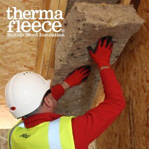 Thermafleece CosyWool Slab Ceiling Install for a warm roof timber frame